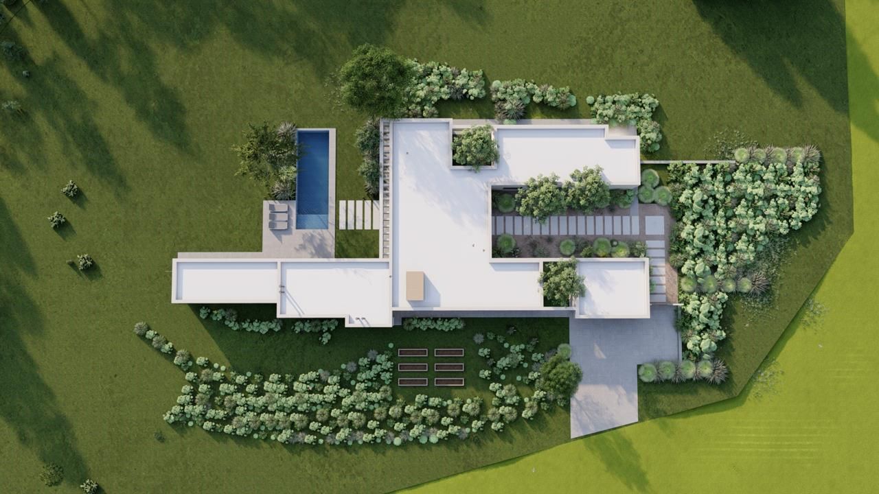 Render vista aérea de vivienda La Colina — Lote 197