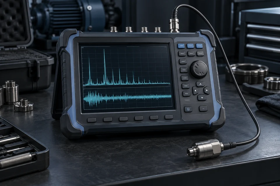Instrumento de análisis de señales con sensor conectado